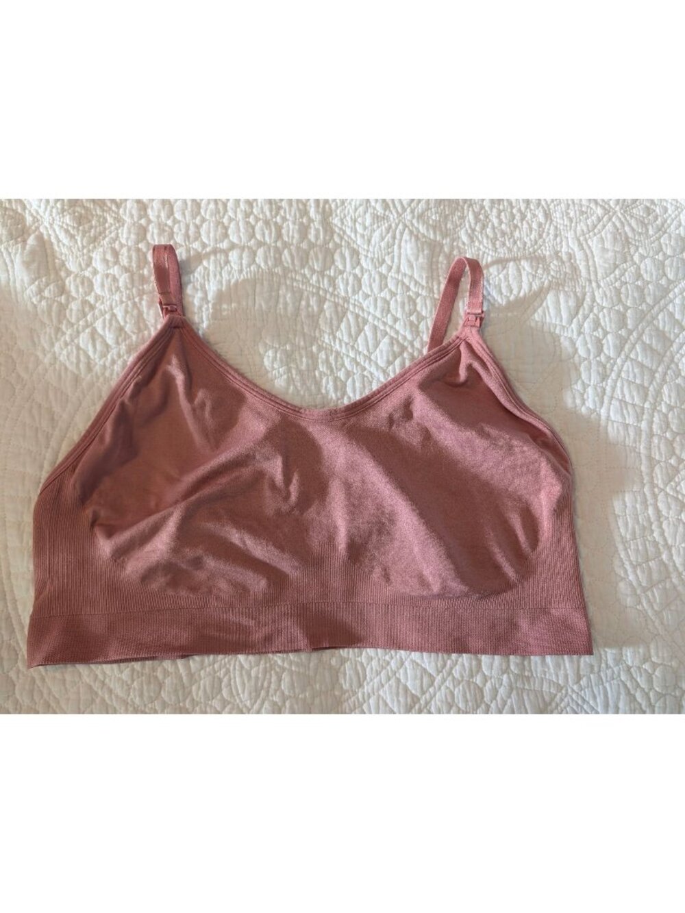 Motherhood Maternity XL Pink Nursing Bralette With Adjustable Straps & Stretchy